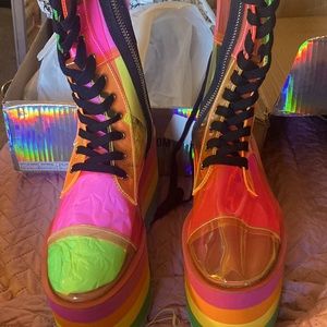 Women clear Rainbow Color boots